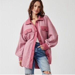 Free People Ruby Jacket in Sweetheart Pink